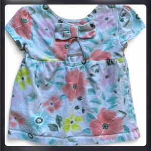 Carter's Floral Short Sleeve Baby Top - Coral, Yellow, Aqua, Green